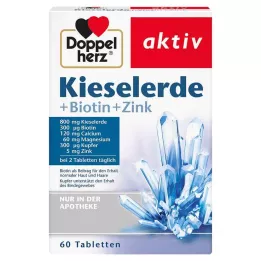 DOPPELHERZ Tablety oxidu kremičitého + biotín + zinok, 60 ks