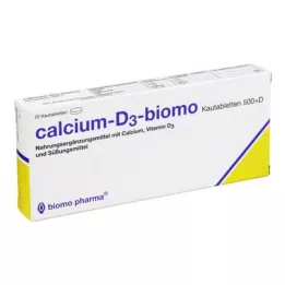 CALCIUM-D3-biomo žuvacie tablety 500+D, 20 ks