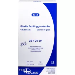SCHLINGGAZETUPFER 25x25 cm sterilné 2+3, 25X5 ks
