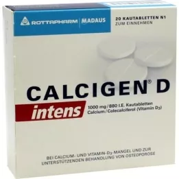 CALCIGEN D intens 1000 mg/880 IU žuvacie tablety, 20 ks