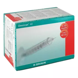 OMNICAN Inzulínová striekačka 1 ml U40 s kanylou 0,30x8 mm jednoduchá, 100X1 ks