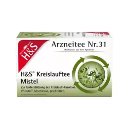 H&amp;S filtračné vrecká na čaj z imela, 20 x 2,0 g