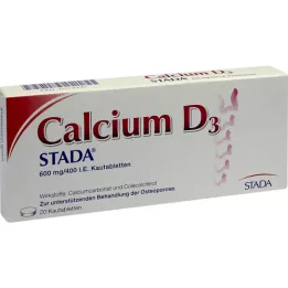 CALCIUM D3 STADA 600 mg/400 IU žuvacie tablety, 20 ks