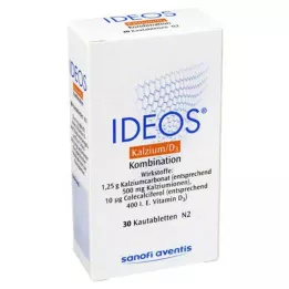 IDEOS 500 mg/400 IU žuvacie tablety, 30 ks