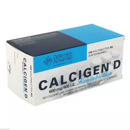 CALCIGEN D 600 mg/400 I.E. žuvacie tablety, 100 ks
