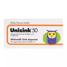 UNIZINK 50 gastrorezistentných tabliet, 20 ks