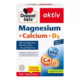 DOPPELHERZ Tablety horčík+vápnik+D3, 100 ks
