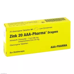 ZINK 20 AAA-Farmaceutické dražé, 20 ks