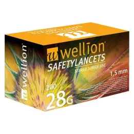 WELLION Bezpečnostné lancety 28 G Bezpečnostné jednorazové lancety, 200 ks