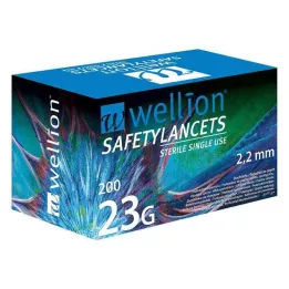 WELLION Bezpečnostné lancety 23 G Bezpečnostné lancety na jedno použitie, 200 ks