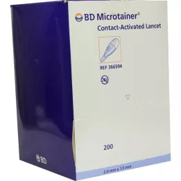 BD MICROTAINER Lanceta modrá 1,5x2 mm, 200 ks