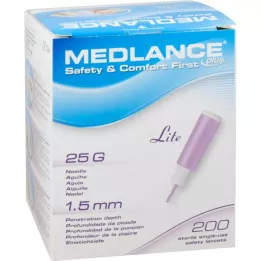 MEDLANCE plus Lite bezpečnostné lancety 25 G, 200 ks