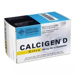 CALCIGEN D Citro 600 mg/400 I.E. žuvacie tablety, 50 ks