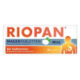 RIOPAN Magen Tabletten Mint 800 mg žuvacie tablety, 50 ks