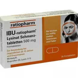 IBU-RATIOPHARM Lyzinátový liek proti bolesti.500 mg, 20 ks