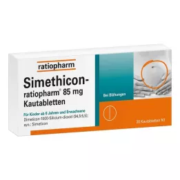 SIMETHICON-ratiopharm 85 mg žuvacie tablety, 20 ks
