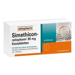 SIMETHICON-ratiopharm 85 mg žuvacie tablety, 50 ks