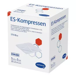 ES-KOMPRESSEN sterilný 5x5 cm 8-cestný, 25X2 ks