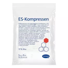 ES-KOMPRESSEN sterilný 5x5 cm 8-cestný, 5X2 ks