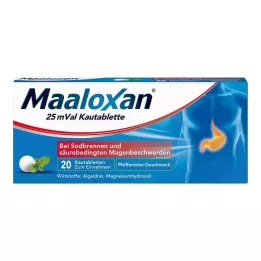 MAALOXAN 25 mVal žuvacie tablety, 20 ks