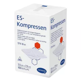 ES-KOMPRESSEN nesterilné 7,5x7,5 cm 8-cestné, 100 ks