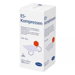 ES-KOMPRESSEN nesterilné 7,5x7,5 cm 12-cestné, 100 ks