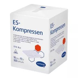 ES-KOMPRESSEN nesterilné 10x10 cm 8-cestné, 100 ks