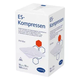 ES-KOMPRESSEN nesterilné 10x10 cm 12-cestné, 100 ks