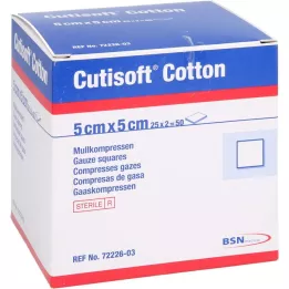 CUTISOFT Cotton Compress 5x5 cm sterilný, 25X2 ks