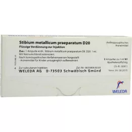 STIBIUM METALLICUM PRAEPARATUM D 20 ampuliek, 8X1 ml