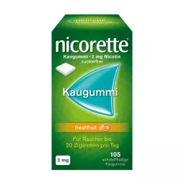 NICORETTE 2 mg žuvačky čerstvého ovocia, 105 kusov