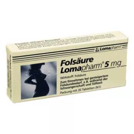 FOLSÄURE LOMAPHARM 5 mg tablety, 20 ks
