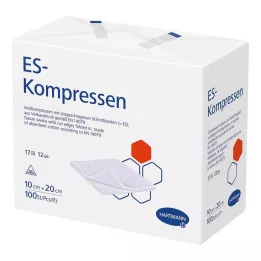 ES-KOMPRESSEN nesterilné 10x20 cm 12-násobné, 100 ks