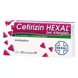 CETIRIZIN HEXAL Tablety položené na filmy pri alergiách, 20 hodín
