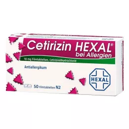 CETIRIZIN HEXAL Tablety položené na filmy pri alergiách, 50 hodín