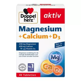 DOPPELHERZ Tablety horčík+vápnik+D3, 40 ks