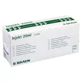 INJEKT Samostatná striekačka 20 ml Luer excentric PVC-fr., 100X20 ml