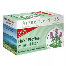 H&S Filtračné vrecká na čaj z mäty piepornej, 20X1,5 g