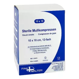 MULLKOMPRESSEN 10x10 cm sterilný 12-násobný, 10X10 ks