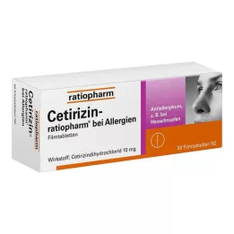 CETIRIZIN-ratiopharm na alergie 10 mg filmom obalené tablety, 50 ks