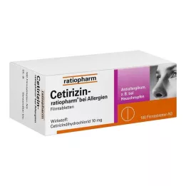 CETIRIZIN-ratiopharm na alergie 10 mg filmom obalené tablety, 100 ks