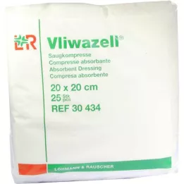 VLIWAZELL Absorpčné obklady nesterilné 20x20 cm, 25 ks