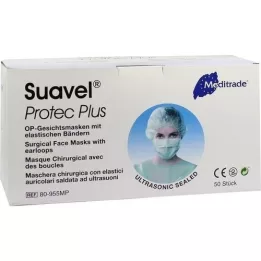 OP-GESICHTSMASKE s gumičkou + nosová páska zelená, 50 kusov