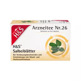 H&amp;S Čajové filtračné vrecká z lístkov šalvie, 20X1,6 g