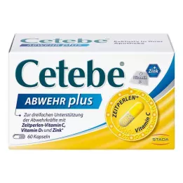 CETEBE ABWEHR plus vitamín C + vitamín D3 + zinkové kapsuly, 60 ks