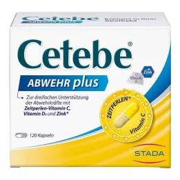 CETEBE ABWEHR plus vitamín C + vitamín D3 + zinkové kapsuly, 120 ks