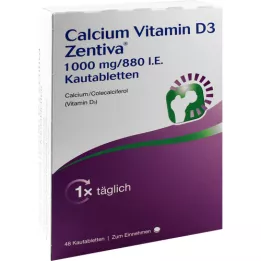 CALCIUM VITAMIN D3 Zentiva 1000 mg/880 I.U. Kautab, 48 ks