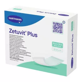 ZETUVIT Plus extra silný absorpčný obklad sterilný 10x10 cm, 10 ks