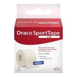 Dracotape obväz 10mx5cm biely, 1 kus