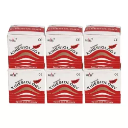 NASARA Kinesio tejp 5 cmx5 m červený, 6 ks